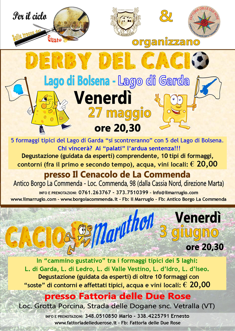 (Italiano) Un “Derby del Cacio” ed una “CacioMarathon” per gli appassionati di formaggio.