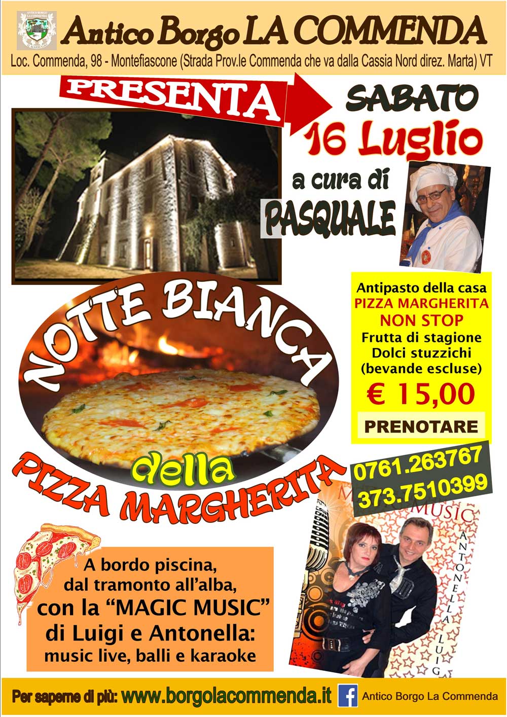 (Italiano) La notte bianca della Pizza margherita sabato 16 luglio